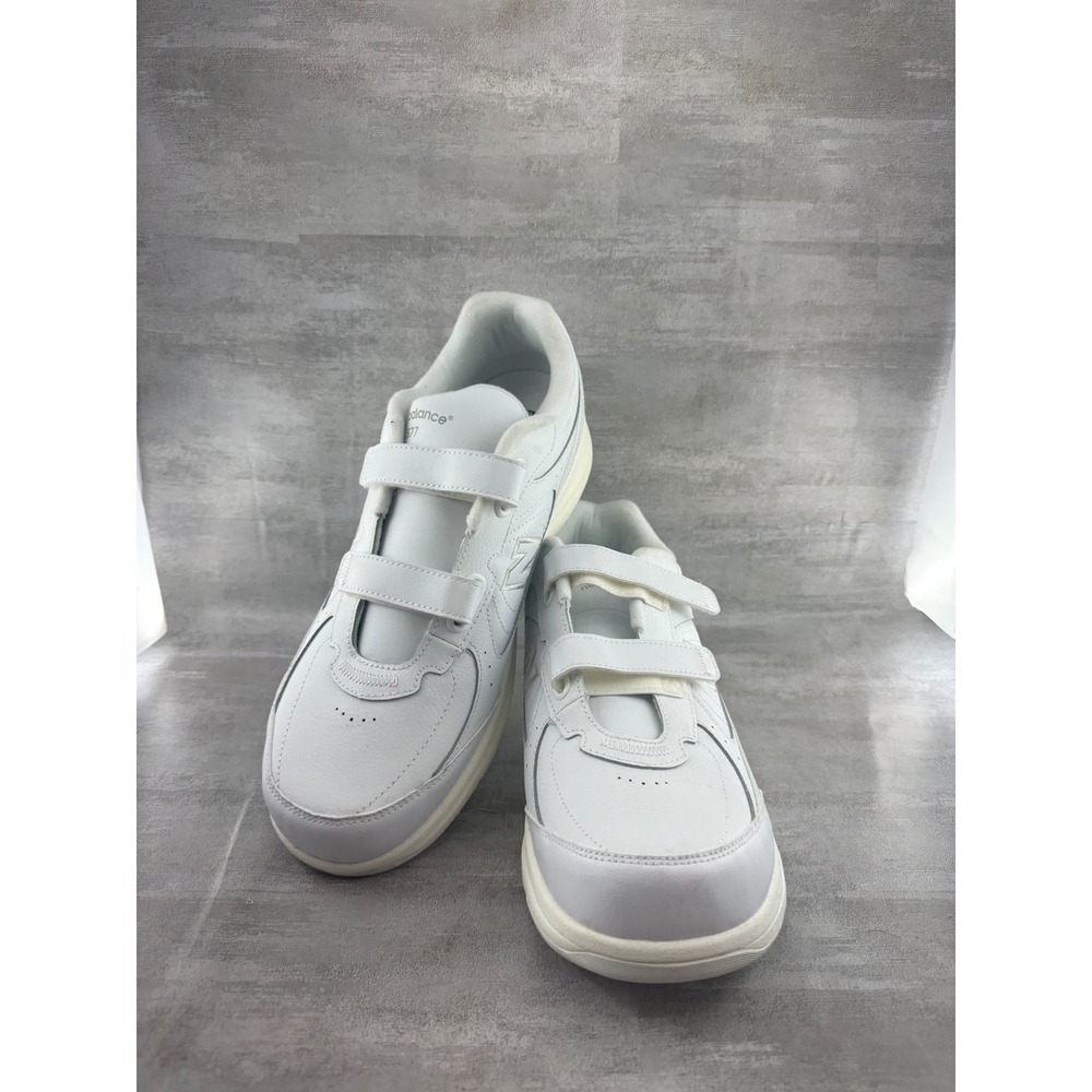 New Balance 577 Men White Leather Walking Shoes MW577VW Sz 12 2E Wide Straps